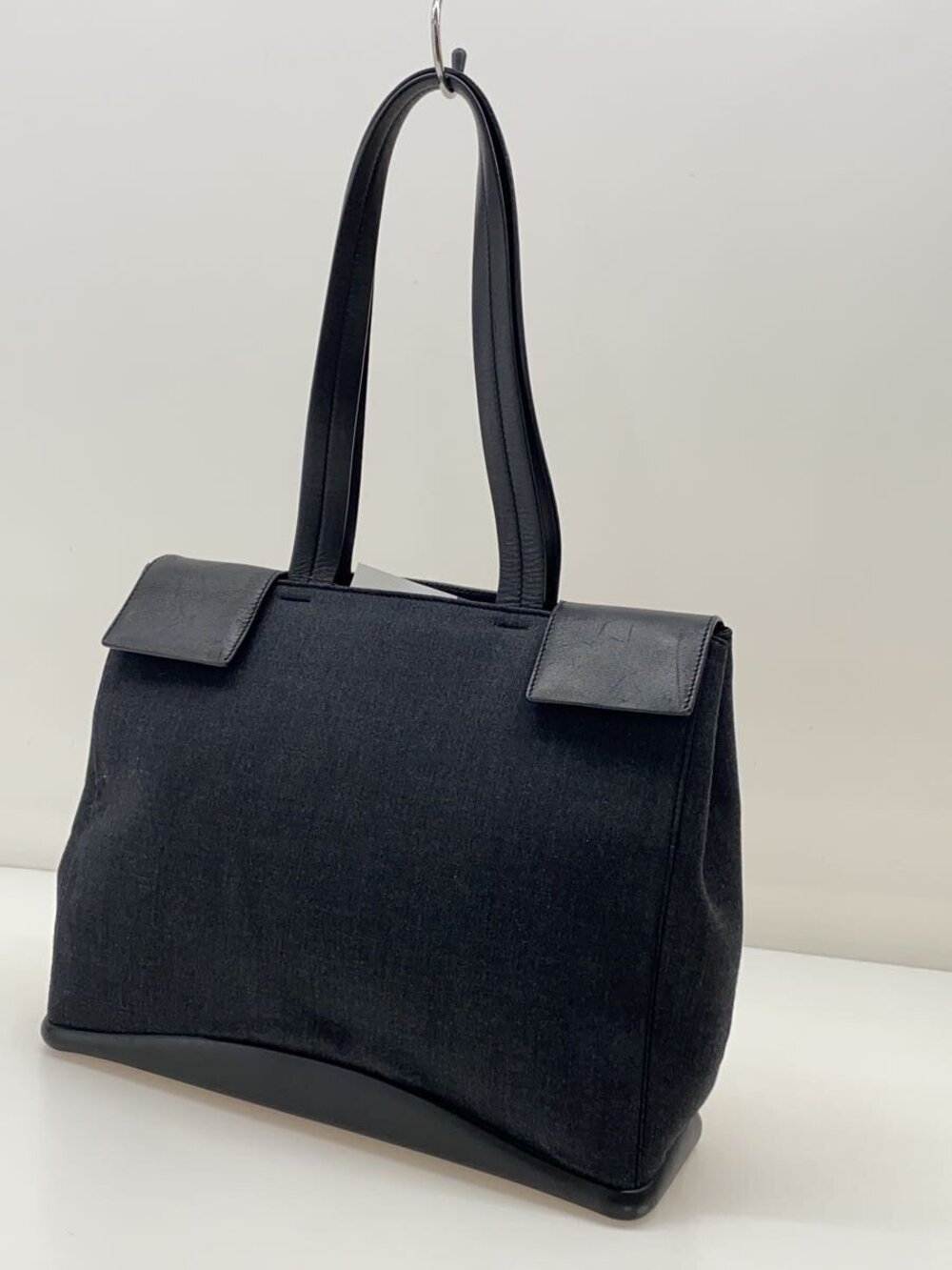 Prada black combination bag shoulder distinctive leather wool Black